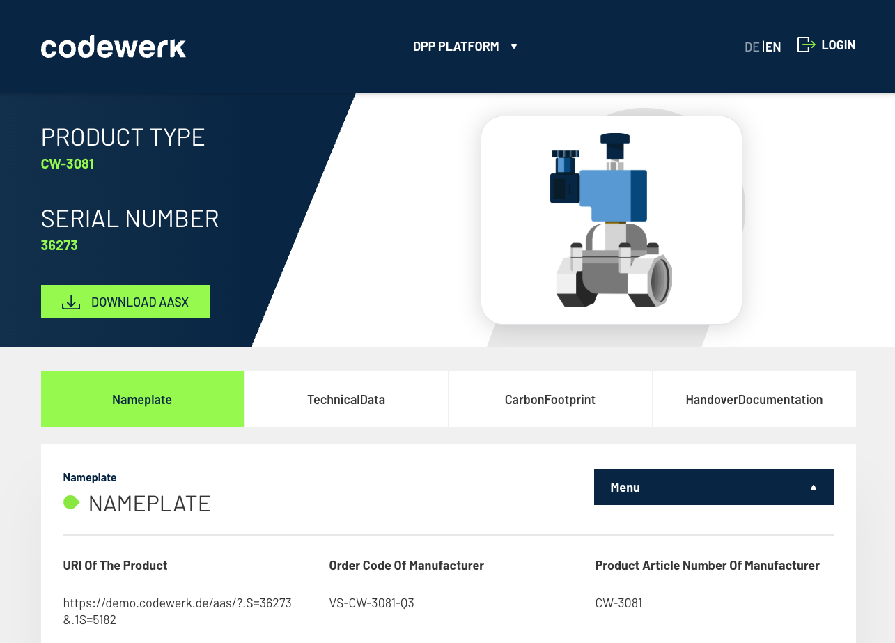 Codewerk Welt &mdash; AAS platform screenshot